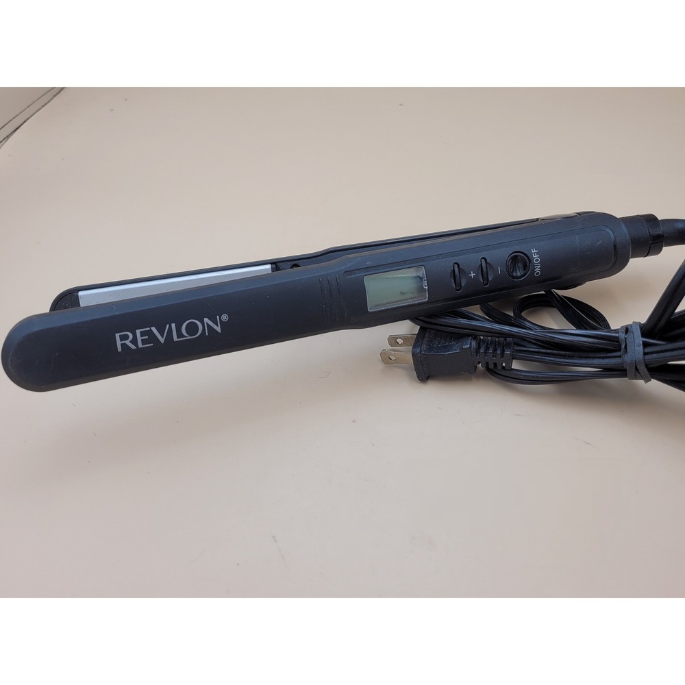 Revlon 1 Inch Ceramic Flat Iron Hair Straightener Black Digital Display Tested